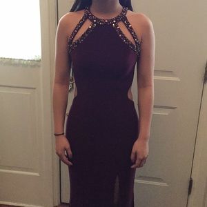 Wine prom dress